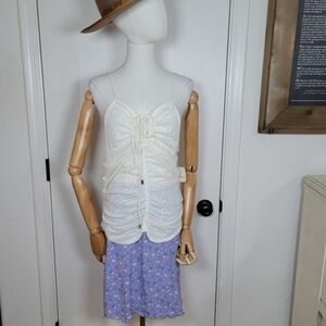 Free People Love Her Scrunch Lace Floral Tank Size XL